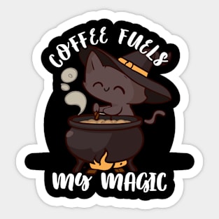 Coffee Fuel, My Magic | Kitty Coffee Witch Sticker